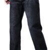 Spring and Autumn Jeans Loose Straight Leg Pants Versatile Elastic Pants(33) Blue